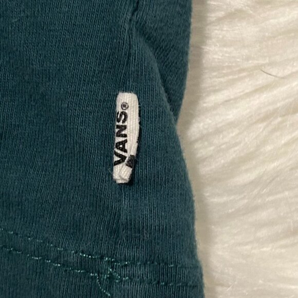 VANS OFF THE WALL Dark green long sleeve cropped shirt skater vibes, SIZE S - Picture 8 of 8